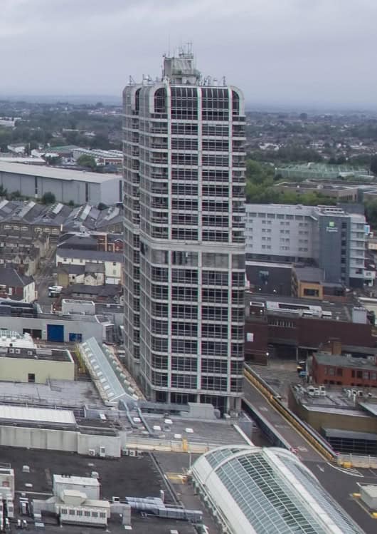 View of the David Murray John Tower in Swindon Town Centre