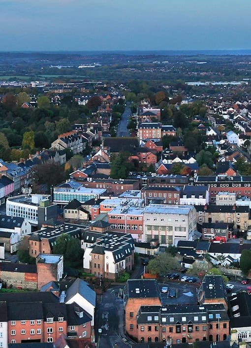 View towards West Swindon from Old Town in Swindon
