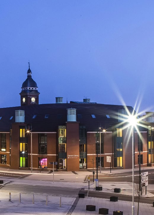 Swindon Library at night