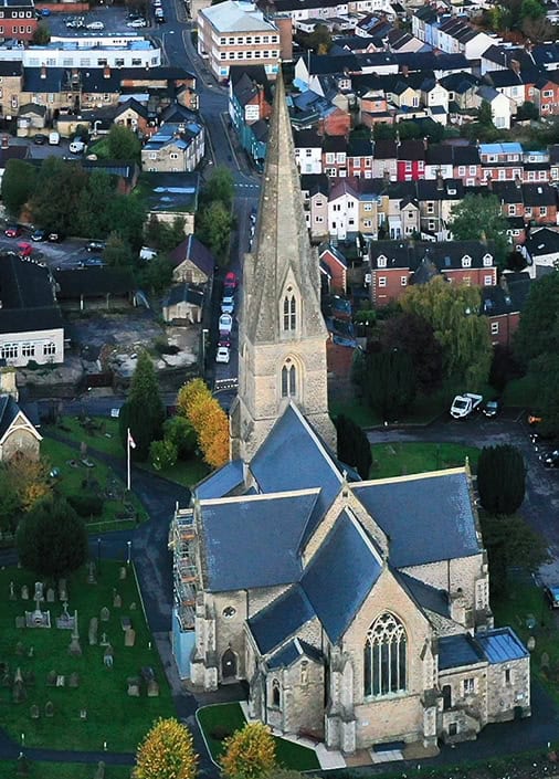 View of Christ Church in Old Town, Swindon form above
